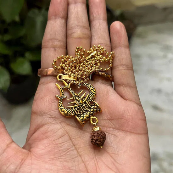 Spiritual Necklace Shiva Trishul damaru Necklace