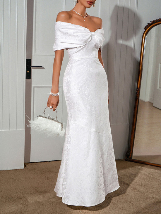 Elegant lady-style tube-top maxi dress